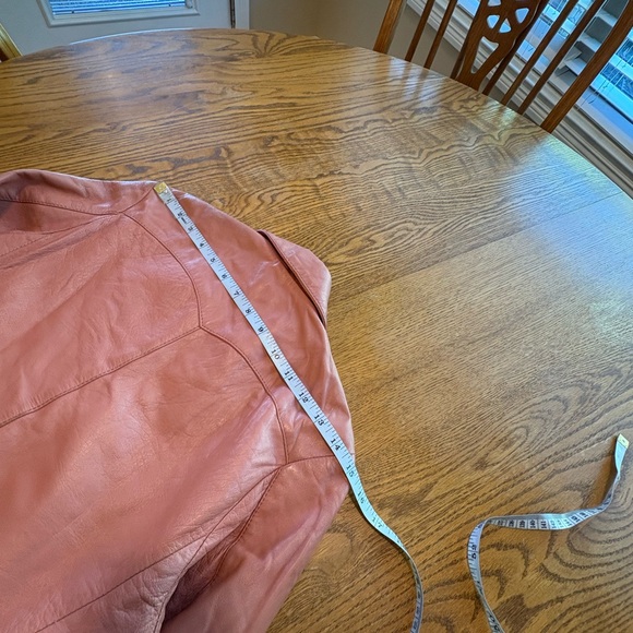 Remy Vintage Salmon Pink Leather Jacket Blazer Size 8 Fits Small Buttery Soft - Picture 3 of 7